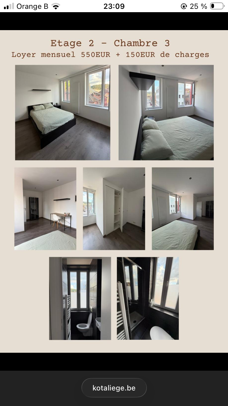 4-Bedroom Shared Apartment - 4 Private Bathrooms — Colocation à Liège — photo 3/4