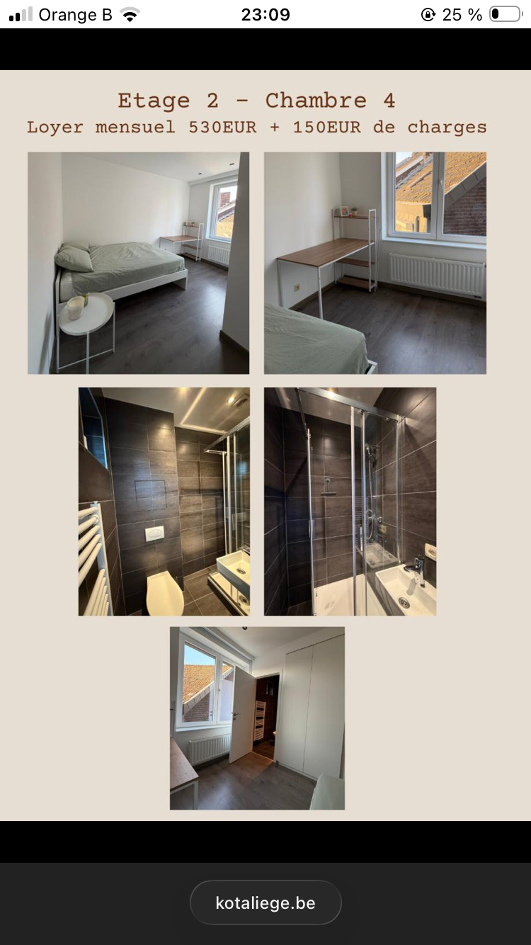 4-Bedroom Shared Apartment - 4 Private Bathrooms — Colocation à Liège — photo 2/4