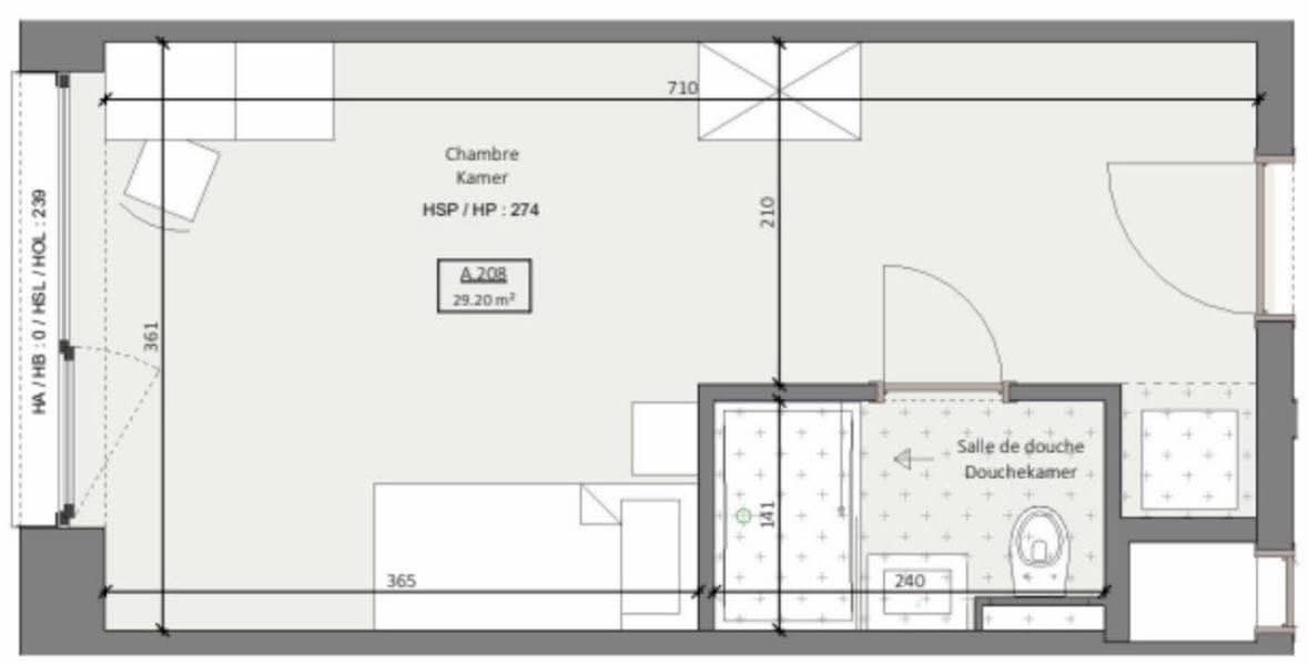 Amplia habitación de estudiante de 25m² en una nueva residencia completada en 2025 — Kot à Bruselas — photo 3/5